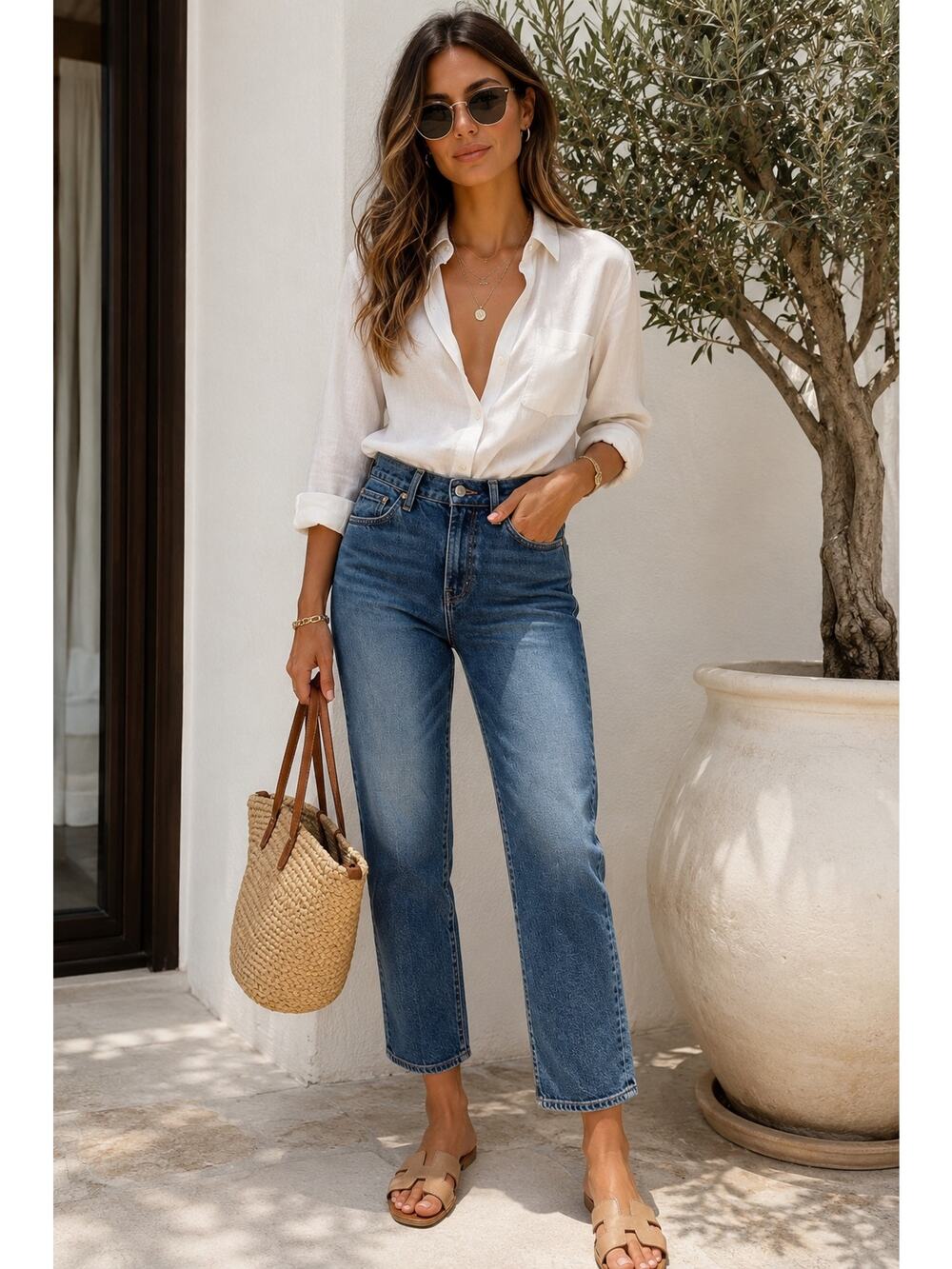 pistola Straight Leg Charlie Jeans in Medium Blue